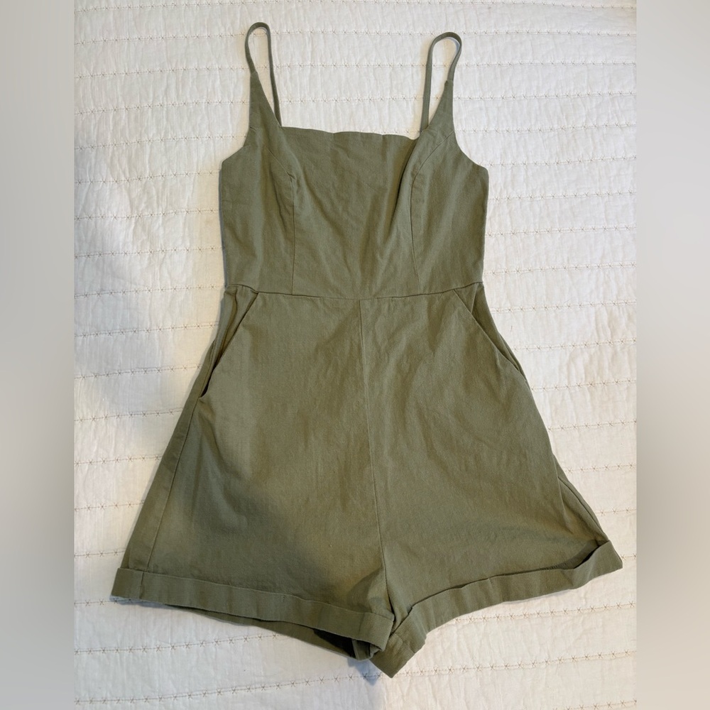 Princess Polly Sage Green Romper